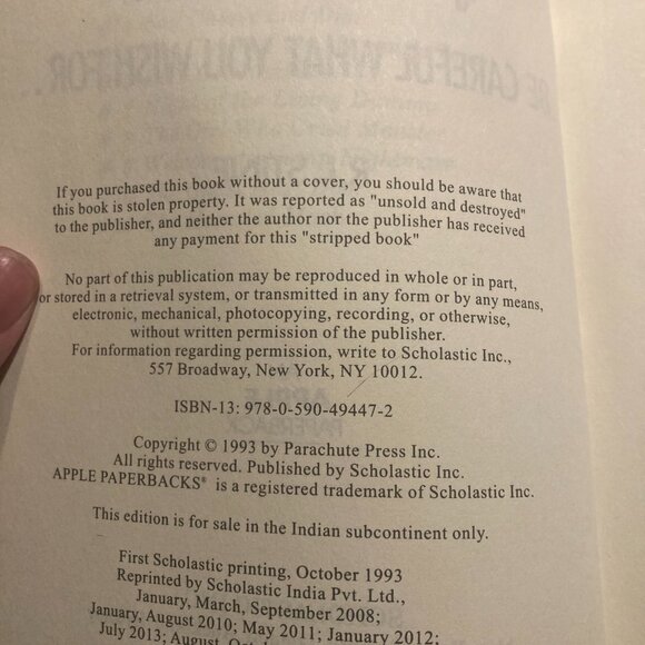 Vintage Book-Goosebumps Be Careful What you Wish For... 2018 Print- RL Stine - Picture 2 of 4